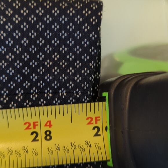 Talbot's Navy White Pin Dot Cotton Stretch High Rise Straight Leg Pant Size 14 - Picture 12 of 14